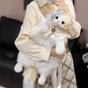 Elegant Queen Cat Plush Toys Cozy Fluffy Wearable White Kitten Doll Premium Handmade Animal Doll Funny Girls Birthday Gift