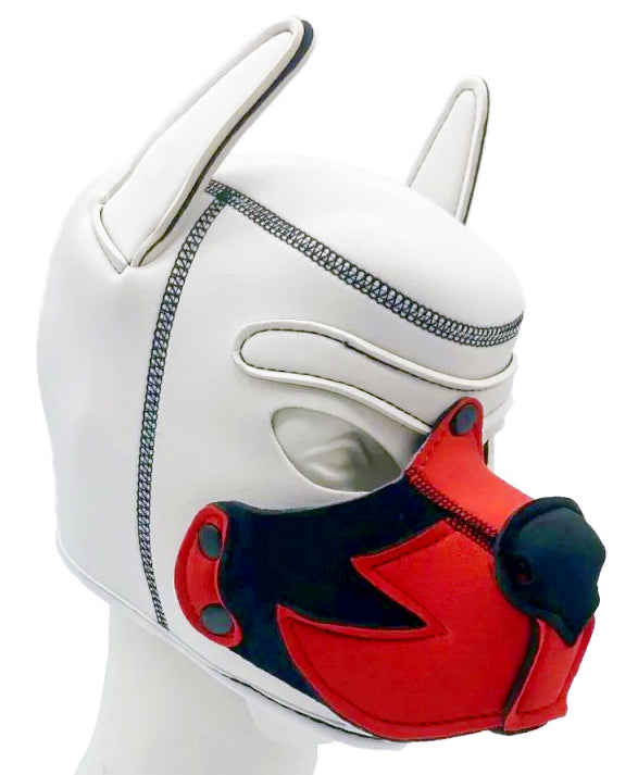Puppy Fox Neoprene Hood White-Red - Kinky Puppy - Puppy Play, Dildos Tail