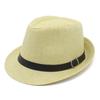 Spring and summer curled jazz straw hat breathable black belt sunshade top hat middle-aged and elderly travel hat outdoor sun protection