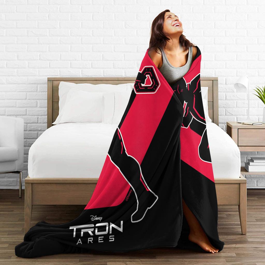 TRON Ares Dillinger Systems Flannel Blanket Runner Identity Disc Fashion Throw Blankets for Home 150*125cm Lightweight