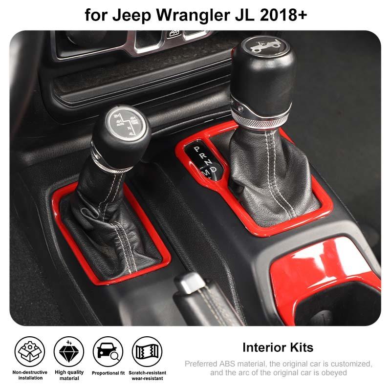 ABS Car Gear Shift Decoration Front Cup Holder Window Switch Cover For Jeep Wrangler JL 2018 Up For JT Gladiator Interior Accessories