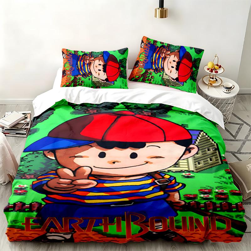 Earth Bound 3pc set Perfect for bedroom use Comfortable bedding set includes a duvet cover and two pillowcases Ideal birthday or Christmas gift