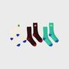 [3 PAIRS 1 SET] DAISY MIDDLE SOCKS_MIX