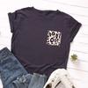 Leopard Pocket Print Women T Shirt Short Sleeve O Neck Loose Women Tshirt Ladies Tee Shirt Tops Clothes Camisetas Mujer