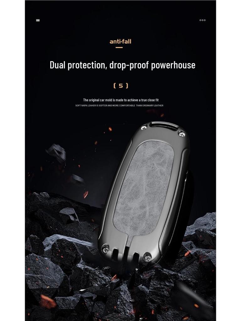 L9/L8/L7MAX Schlüsselhülle: Premium Metallschale, Ein-Schnallen-Schutz für Herren-Autoschlüssel