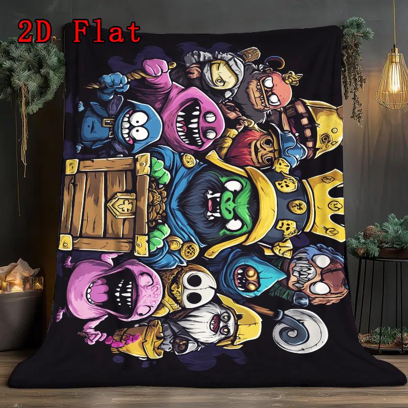 Treasure Monster 2D Flat Pattern Flannel Blanket High quality All Seasons Warmth and Comfort Perfect for Christmas Gifts.MMT0918333
