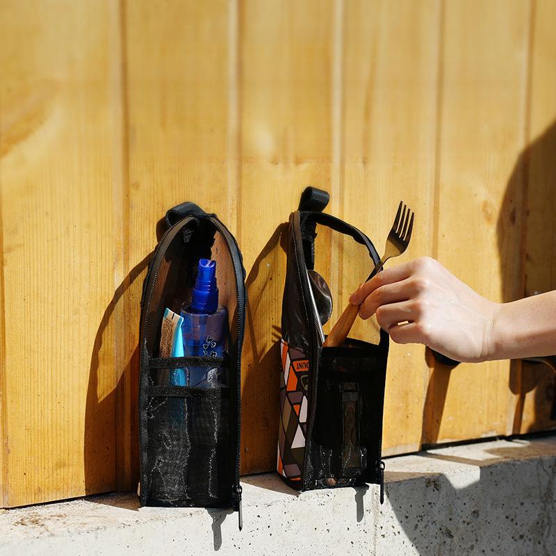 Outdoor Portable Cutlery Bag Drainable Storage Pouch Camping Picnic Travel Cosmetics Organizer