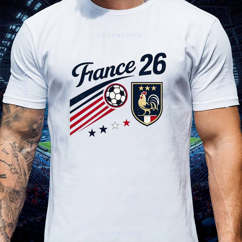 Unisex Short Sleeve France Champion Retro Five Star Accent Crest Football Tournament Country Pr