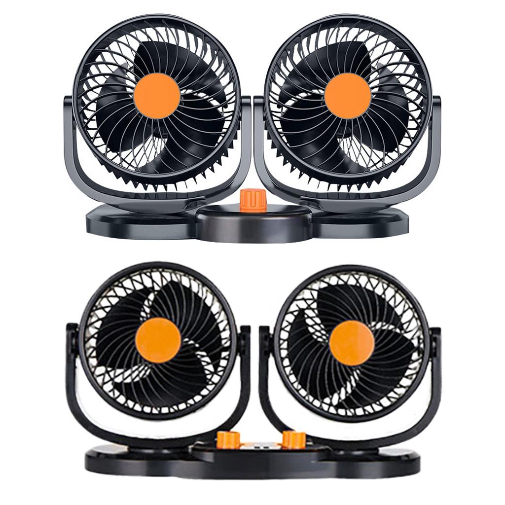 USB Cooling Fan for Car with 3 Speed,360 Degree Rotatable Double Head Fan,Strong Wind Electric Auto Car Fan
