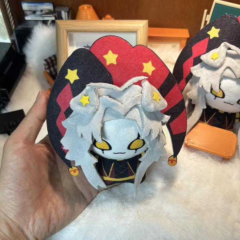 Latest 12cm Big Yellow Eyes Crying Cosplay Anime Circus Character Pierrot Cartoon Plush Toys Keychain Game Freak Plushie Doll