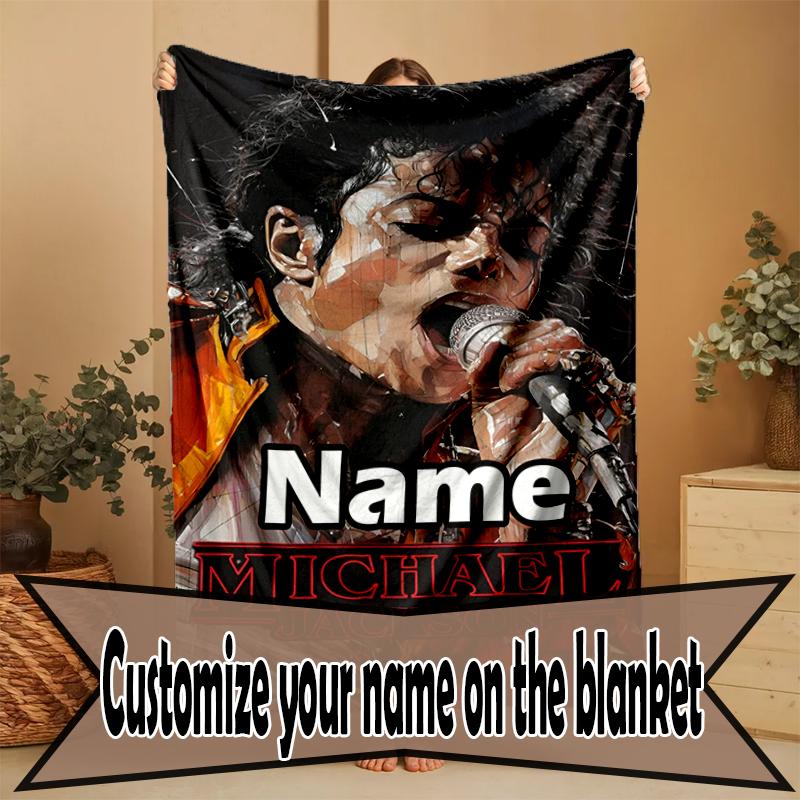 Individuell personalisierte Michael Jackson Print Decke, Heimdekoration, Schlafzimmer, Sofa, Camping, Couch, Geschenke für Geburtstag Weihnachten