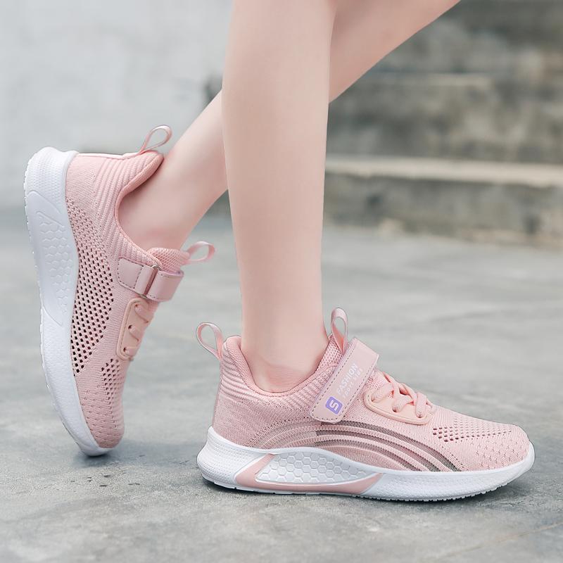 Girl's Large Breathable  Mesh Rotating Buckle Casual Shoes Sports Shoes Children's Shoes Running Shoes