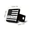 Plastic Trailer Hitch Cover with Black & White US Flag Design - Universal Fit