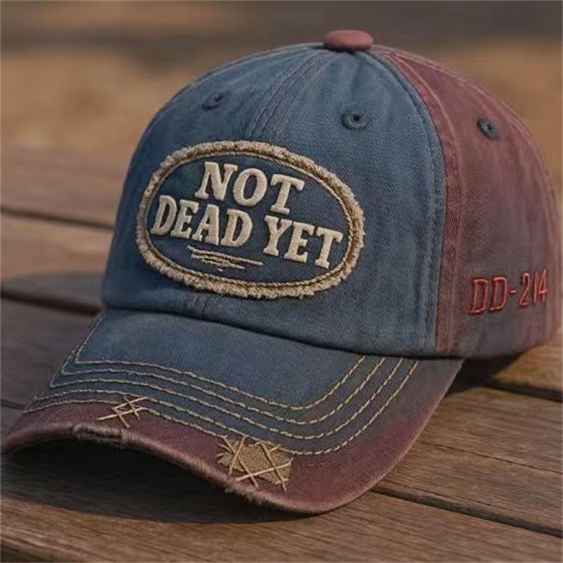 Cotton Distressed Embroidered Cap NOT DEAD YET & DD-214 Veteran s Baseball Caps Vintage Design Hats