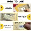 3pcs/set Golden Ticket Scratch Card Scratch-off Travel Ticket Set with Envelopes Surprise Reveal Ticket Gift for Valentine's Day