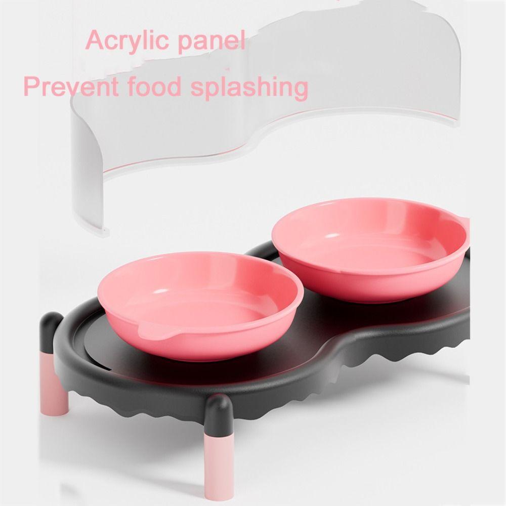 High Foot Cat Double Bowl Stable Pet Neck Protection Bowl Colorful Pet Feeder  for Drinking Feeding