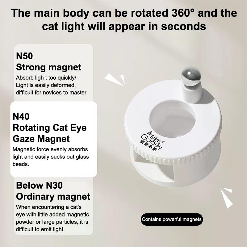 Rotierender Katzenauge-Nagelmagnet Breiter Licht-Glaskugel-Effekt Multifunktional Starker Automatischer Nagelkunst-Magnet Für Gel-Nagellack