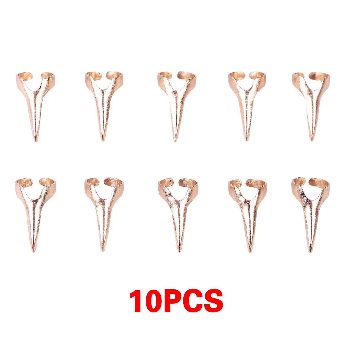 

10 шт./компл., аксессуары для кос, инструменты для выбора волос в стиле ретро-панк, аксессуары для волос, готические кольца для ногтей с шипами для плетения волос