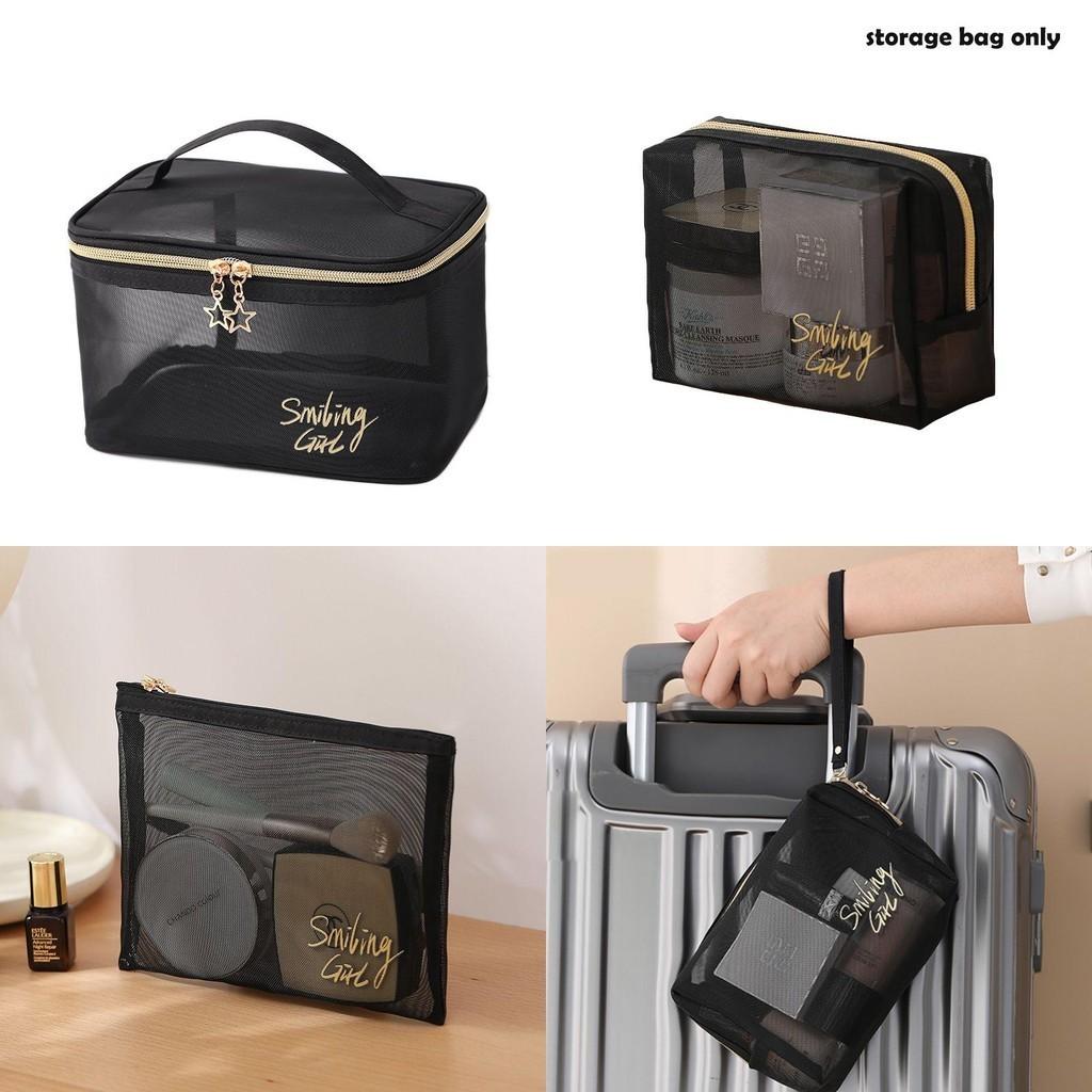 Durable Mesh Cosmetic Bag For Travel Toiletry Storage