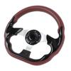 13in Car Steering Wheel PU Sporty Look Enhanced Grip Race Style Steering Wheel for 6 Hole Steering Wheel Hub Adapter