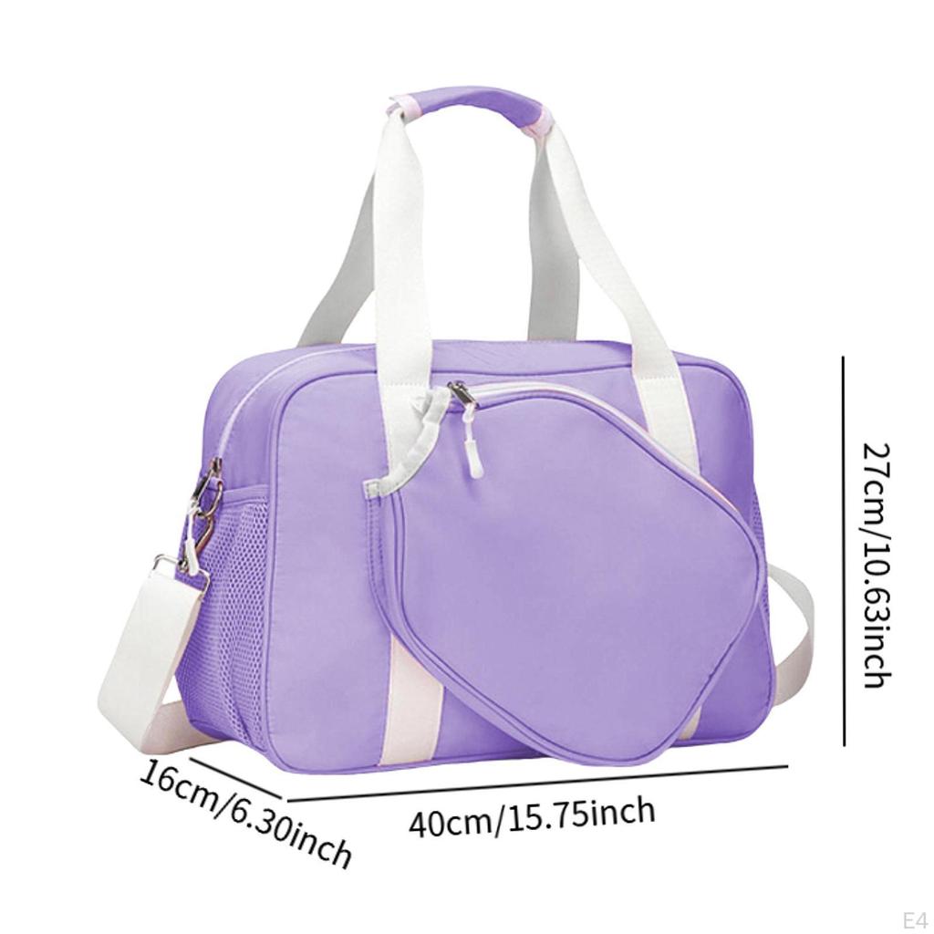 Pickleball Bag for Women Detachable Adjustable Shoulder Strap Versatile Crossbody with Paddle Holder