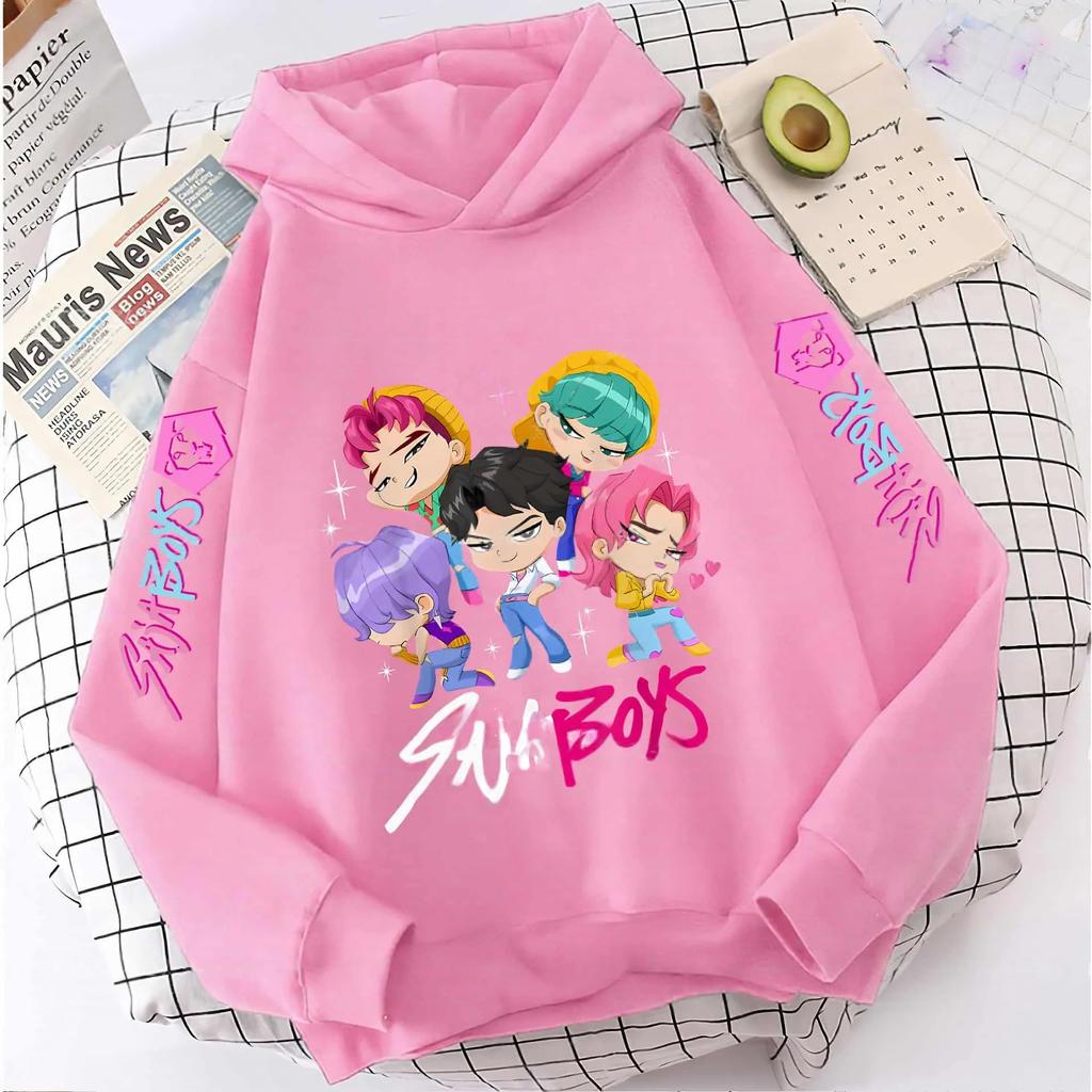 Autumn Winter KPop Demon Hunters Print Children's Hoodie Fashion Casual Sweatshirt Kids Sportswear Girls Clothes Hooded Pullover