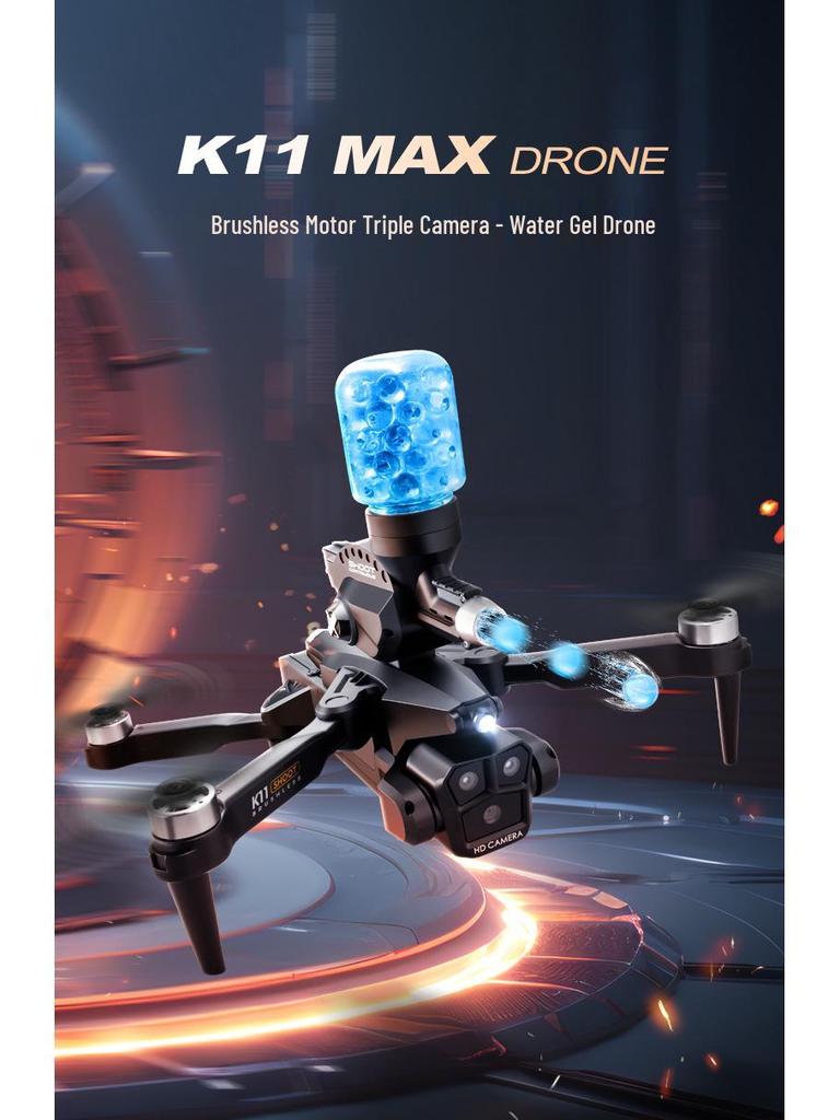 K11MAX Water Bomb Drone: Brushless Motor, Triple-Camera, Professional Aerial Photography, Remote-Control Aircraft for Kids.