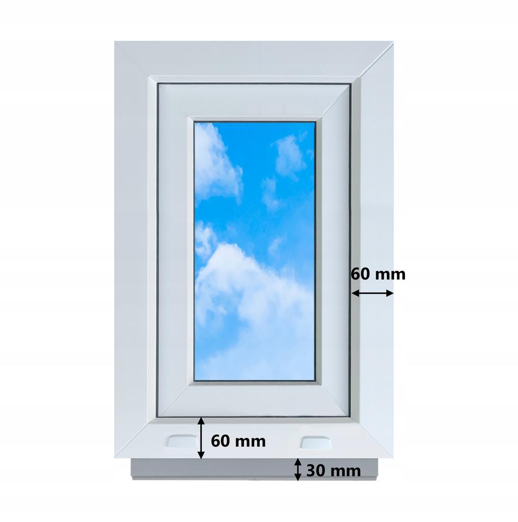 Ventana de PVC Blanca 40x60 Izquierda 400x600 mm Oscilobatiente, Doble Acristalamiento