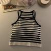 Damski usztywniany żebrowany top na lato bez rękawów, podstawowy top typu racerback z wbudowanym biustonoszem, ramiączka spaghetti, skrócony top na ramiączkach