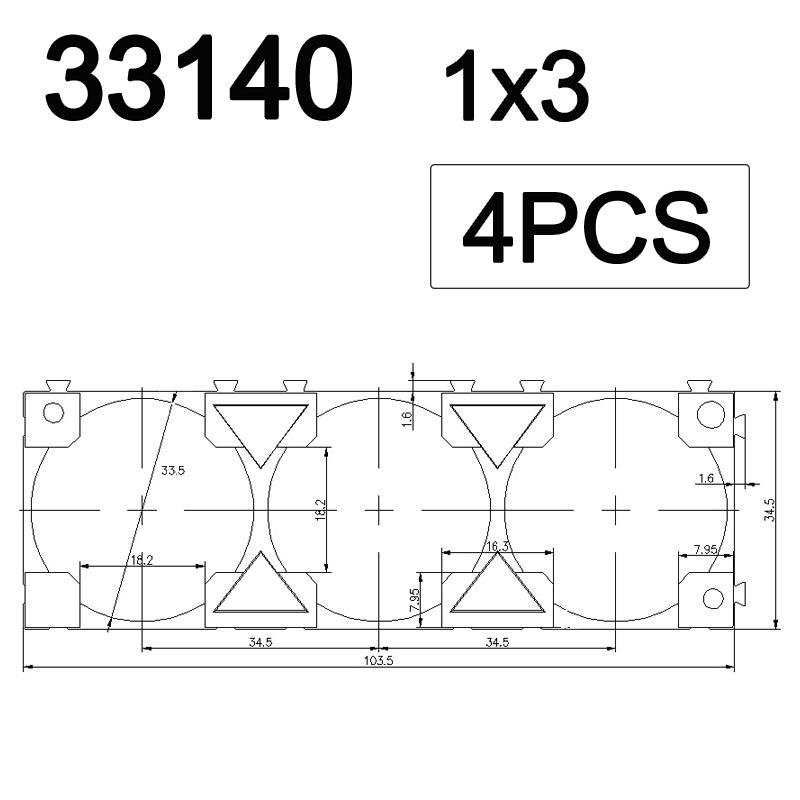 14500 21700 32650 33140 Battery Holder Bracket Cell Safety Anti Vibration Plastic Brackets For 14500 21700 32650 33140 Batteries