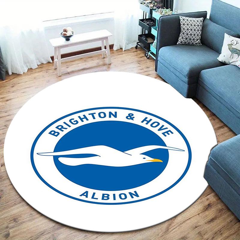 Brighton & Hove Albion Round Area Rug,Carpet Rug for Living Room Bedroom Sofa Playroom Decor,Non-slip Floor Mat