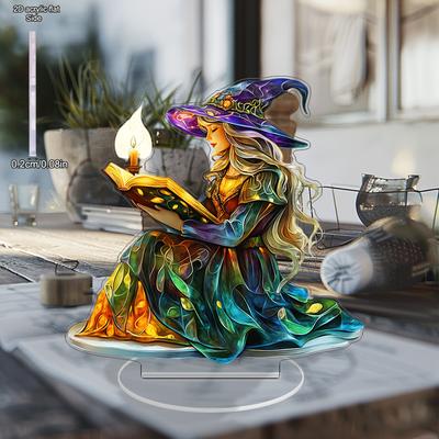 2D Flat Acrylic Crow Girl Decoration, Indoor and Outdoor Decoration - No Battery/electricity Required, Free Day Decoration, Shop Decoration, Durabl