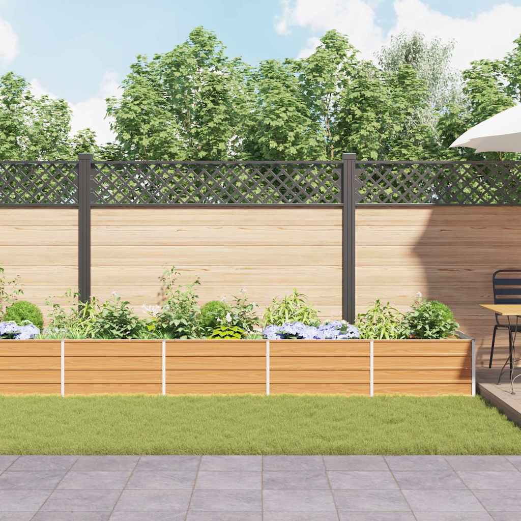Raised Bed Light Brown 480 X 80 X 45 Cm Galvanized Steel