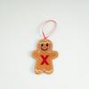 Blush Gingerbread Man Christmas Tree Ornaments - Hanging Party Scene Decorations with Holiday Letter Pendant