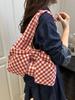 Karomuster Canvas Tragetasche mit Schleife - Stilvolle & Lässige Handtasche 2025