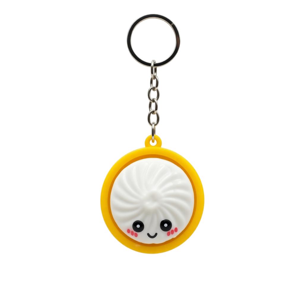 Stress Steamed Bun Keychain Toy for Squeezing and Fidgeting