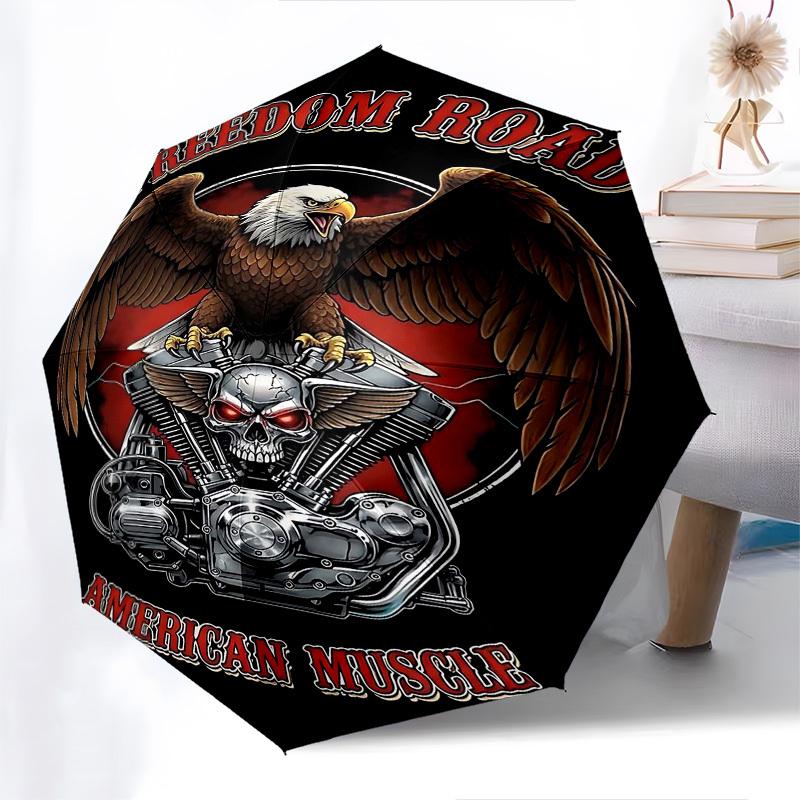 1 szt. parasol Freedom Road American Muscle z automatycznym otwieraniem i zamykaniem, wiatroodporny, z automatycznym przyciskiem otwierania i zamykania 10140