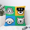 Cartoon Simple Cute Dog Pillow Case Plush Fabric Soft Double Sided Print Home Sofa High Quality Cushion Cover Throw