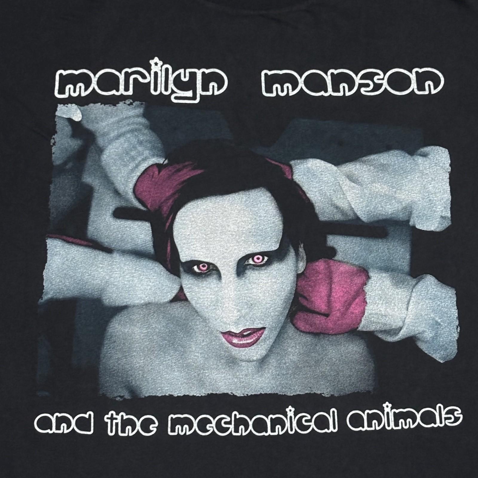 Marilyn Manson 1999 Mechanical Animals Vintage 90s Band Size L T-Shirt REPRINT XXXXL