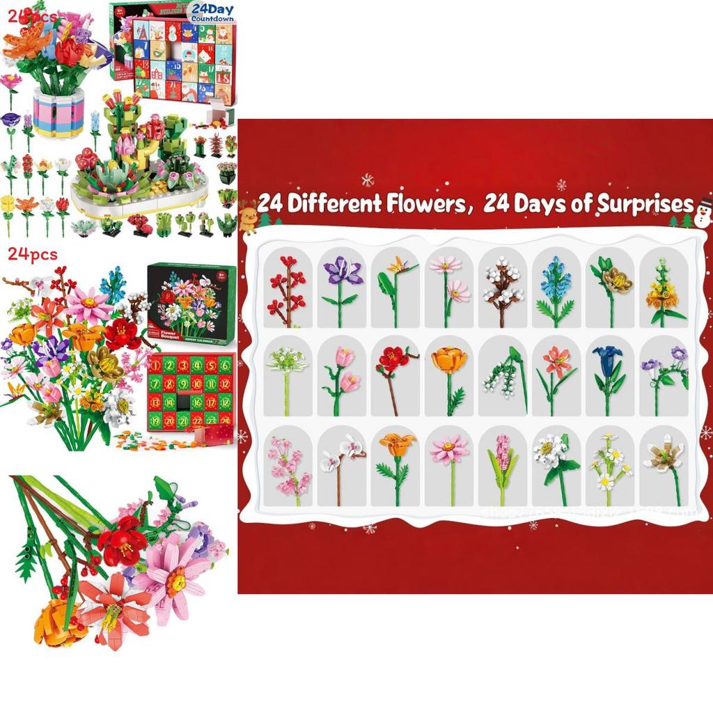 Calendario dell'Avvento Conto alla Rovescia di Natale a Scatola Cieca Kit di Blocchi Con Assemblaggio Fai-da-te Per Decorazione Festiva