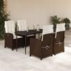 Vidaxl 5-Cz. Gartenmöbel-Set mit Kissen, Braun, Polyrattan