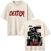 Dexter Morgan Harrys Code Vintage Washed Tshirts Mens Women Clothing Casual Oversized T Shirts Retro Gothic Cotton Tshirt
