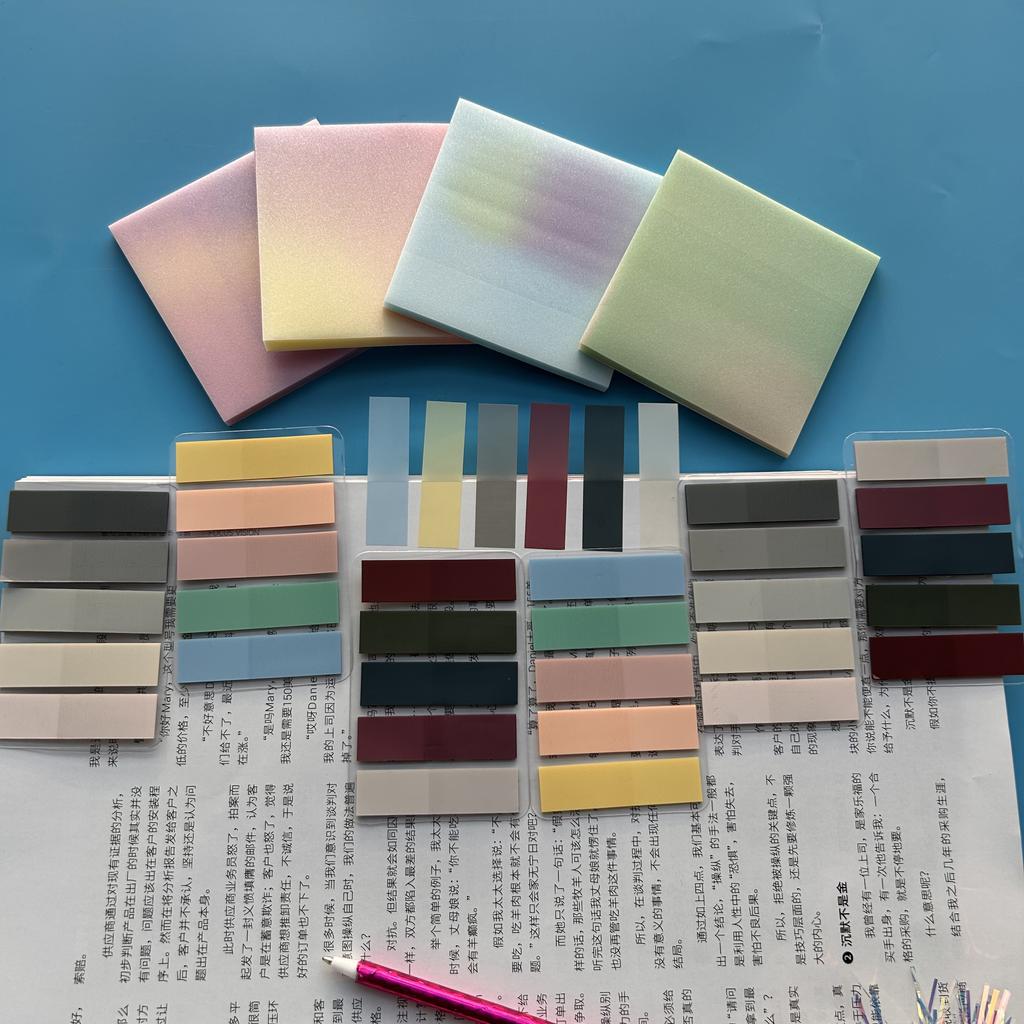 800sheets Transparent Fluorescent Index Tabs Pet Classification Flags Sticky Note For Page Marker Planner Stickers