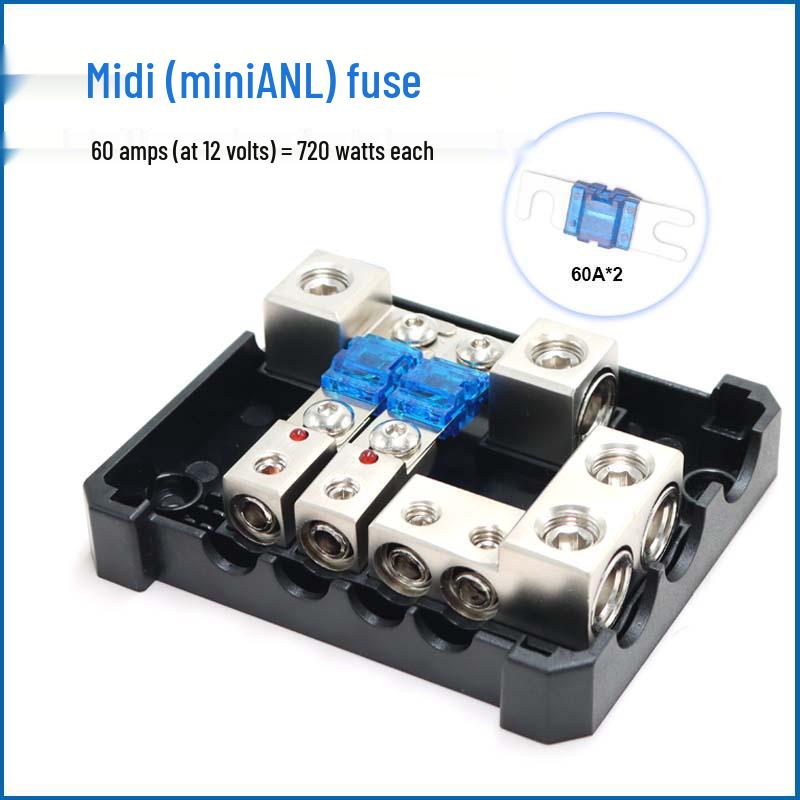 Top-Selling Car Audio Fuse Box: 4-Way/2-In 4-Out Distribution with LED Light Holder