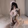 Sex lingerie leopard print hot cat uniform free passion cute cat plush one-piece suit sexy qqny woman