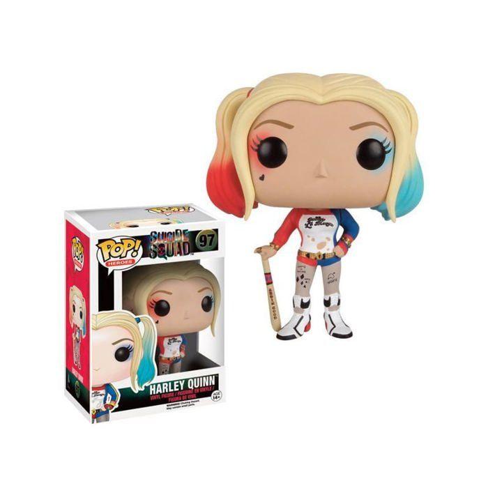 Figurine Pop! DC Comics - Suicide Squad : Harley Quinn - 10 cm - Rouge, bleu et beige