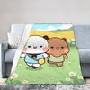 Bubu & Dudu Appreciating Lanterns Flannel Blankets Winter  Super Soft Throw Blanket for Home Decor Novelty Bedspread Bed Cover