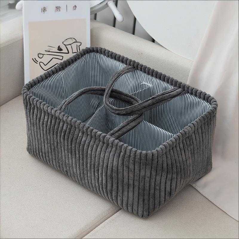

1Pc Large Bohemian Storage Basket - Multi-Compartment Organizer For Baby Clothes, Toys & Home Decor A2