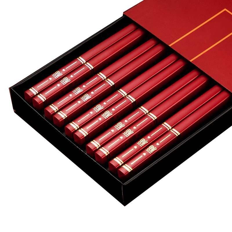 5 párů čínské japonské hůlky Sushi tyčinky Korejské hůlky Opakovaně použitelné hůlky ze slitiny Nádobí Příslušenství