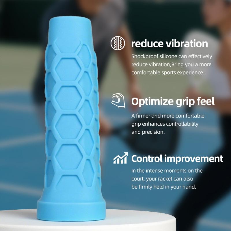 Silicone Hexagonal Grip Pickleball Paddle Handle Wrap Anti-Slip Comfortable Protective Cover Honeycomb Handle Protection Cover